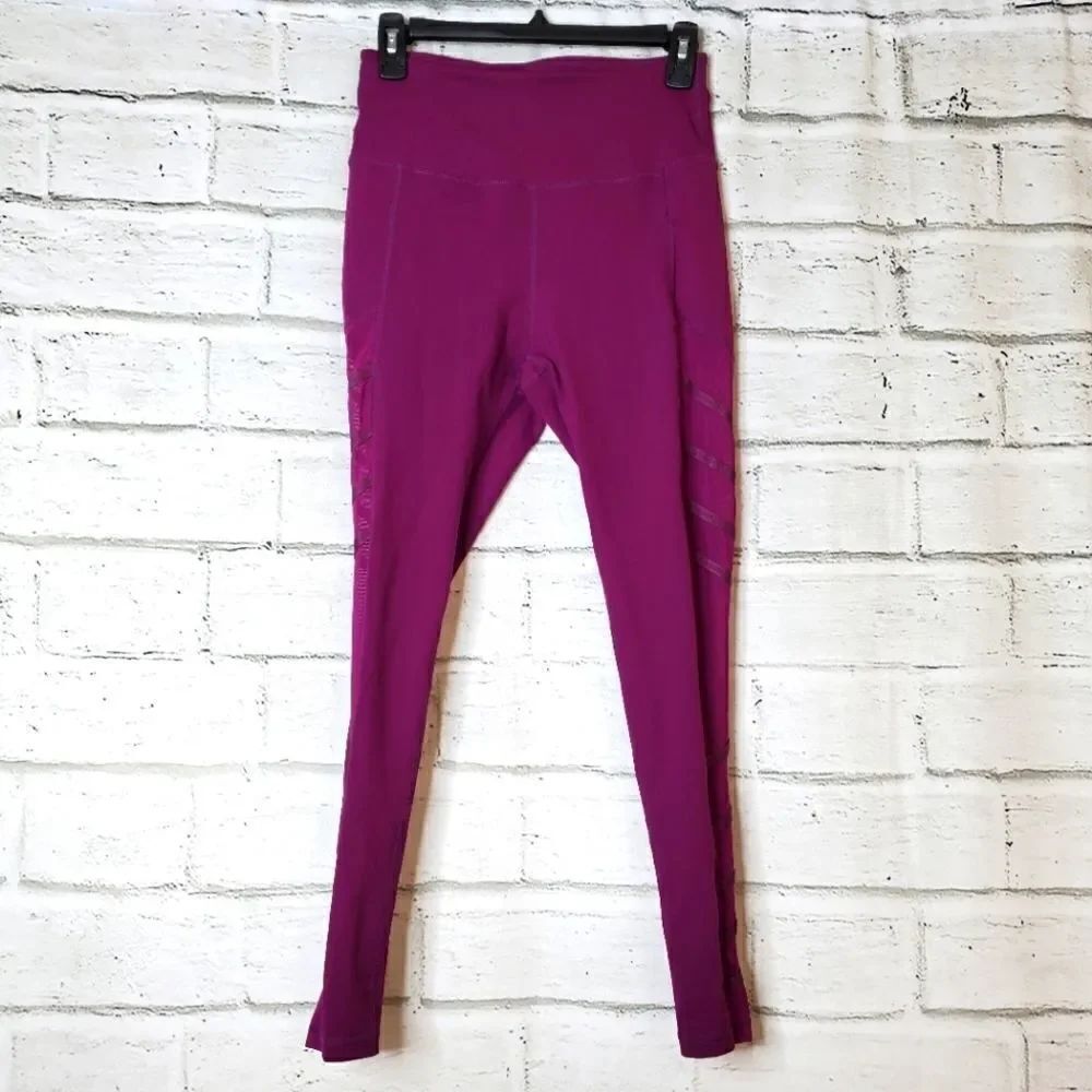 BuffBunny purple high waist Side mesh leggings Womens medium
